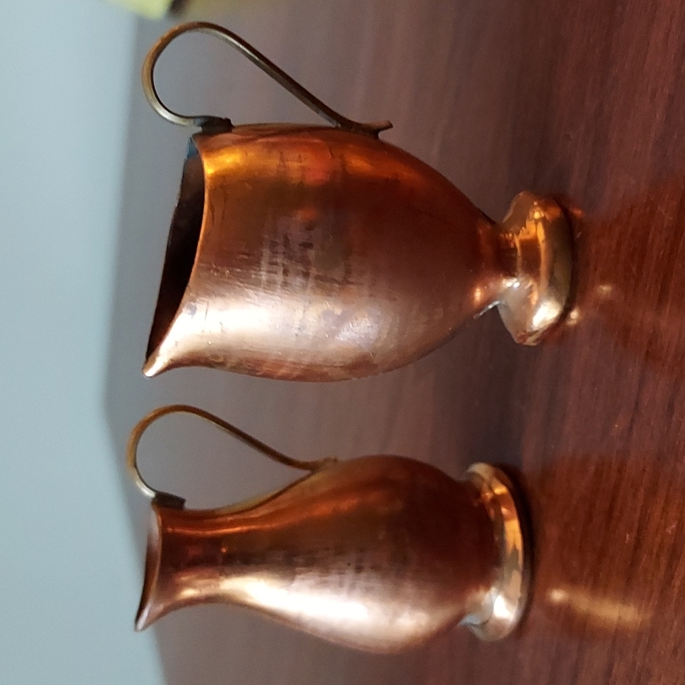 Mini Italian copper dollhouse decor cool copper water jugs with handle ITALY - Picture 3 of 6